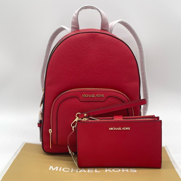 Michael Kors Jaycee Medium Backpack & Double Zip Wallet Wristlet - Picture 1 of 12